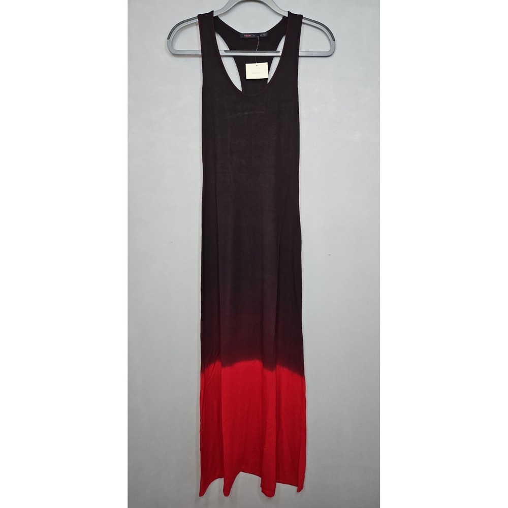 Fraiche By J Womens Black Red Ombre Sleeveless Maxi Dress Size Medium NWT